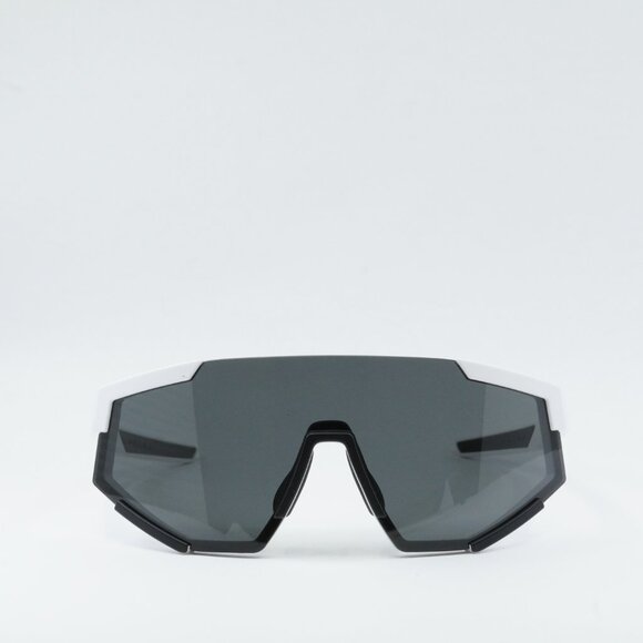 Prada Sport PS04WSF TWK06F Sunglasses White Rubber Shield Frame, Grey Lenses - Picture 2 of 12